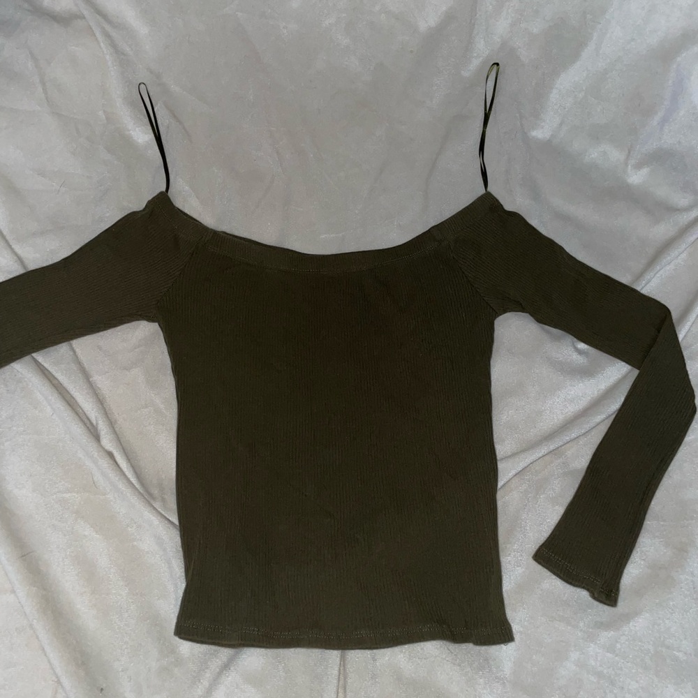 Dark green off the shoulder